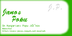 janos popu business card